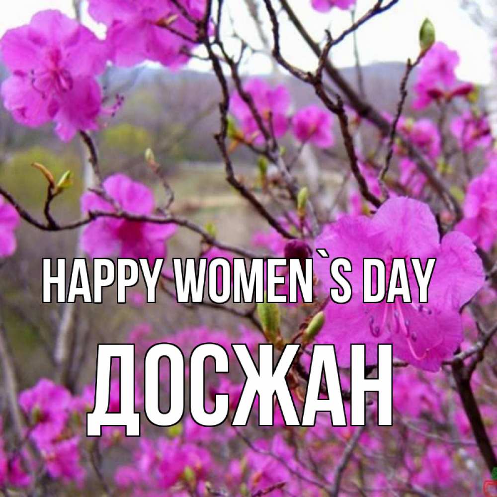 Greetings card с именем, Досжан happy women`s day международный женский день Greetings with text for free download 